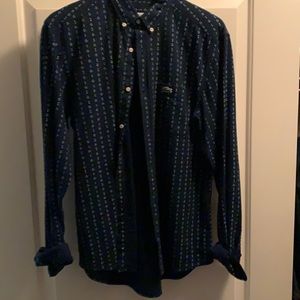 Lacoste woven button-down in linen from the Live! collection, size 40